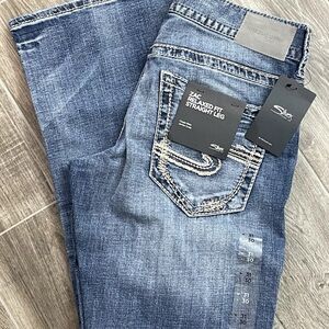 Silver Zac Jeans Men's Relaxed Straight Leg Jeans 31x30